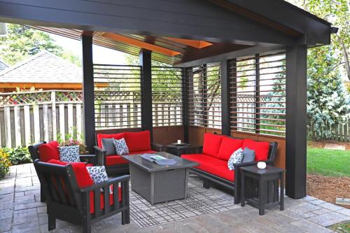 Covered patio with louvers
